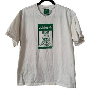Unisex Adidas X Kermit Collaboration 100% Cotton Short Sleeve Crewneck T-Shirt-S